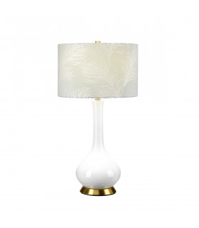 Milo Table Lamp with Round Shade Aged Brass White Blue-1