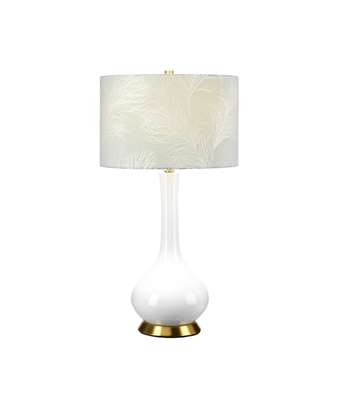 Milo Table Lamp with Round Shade Aged Brass White Blue-1