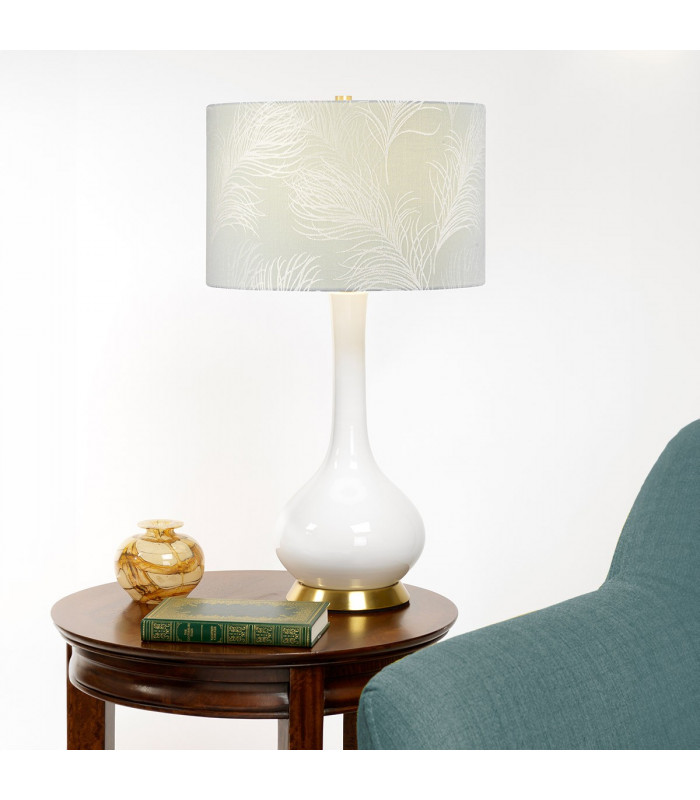 Milo Table Lamp with Round Shade Aged Brass White Blue-6