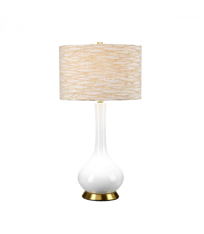 Milo Table Lamp with Round Shade Aged Brass White Orange-1