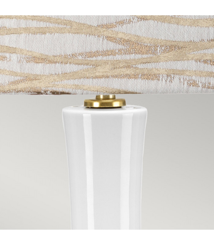Milo Table Lamp with Round Shade Aged Brass White Orange-3