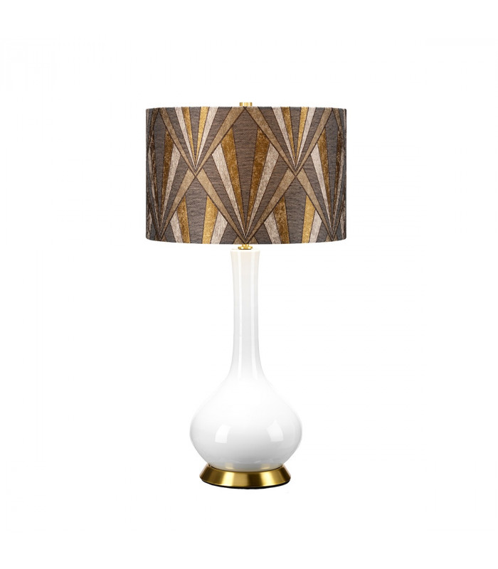 Milo Table Lamp with Round Shade Aged Brass White Grey Brass-1