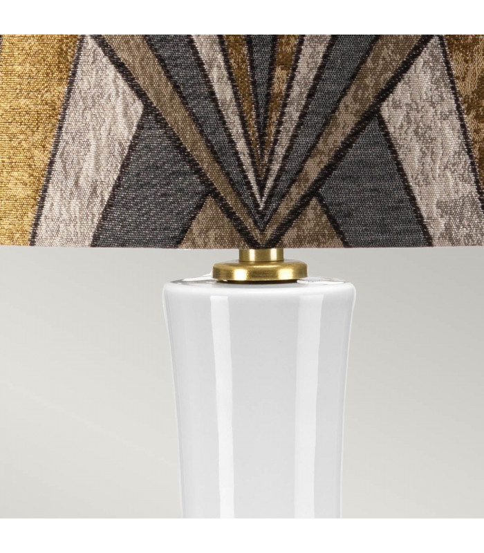 Milo Table Lamp with Round Shade Aged Brass White Grey Brass-3
