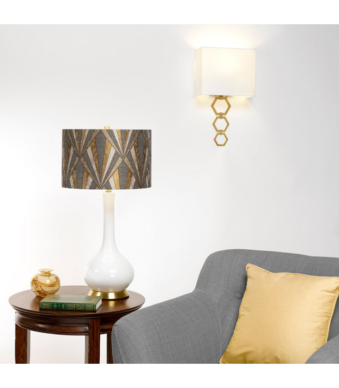Milo Table Lamp with Round Shade Aged Brass White Grey Brass-6