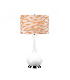 Milo Table Lamp with Round Shade Polished Nickel White Orange-1