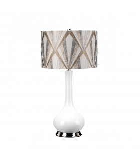 Milo Table Lamp with Round Shade Polished Nickel White Silver-1