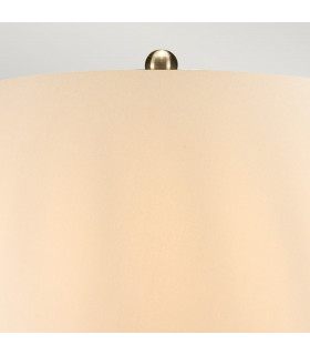 Ottoman Table Lamp with Round Tapered Shade Bronze Metalic Ivory Shade-2