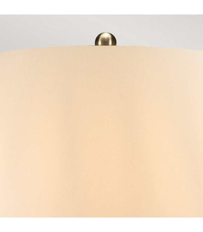 Ottoman Table Lamp with Round Tapered Shade Bronze Metalic Ivory Shade-2