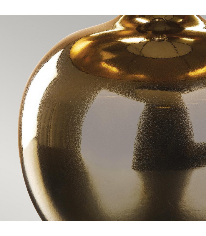 Ottoman Table Lamp with Round Tapered Shade Bronze Metalic Ivory Shade-4