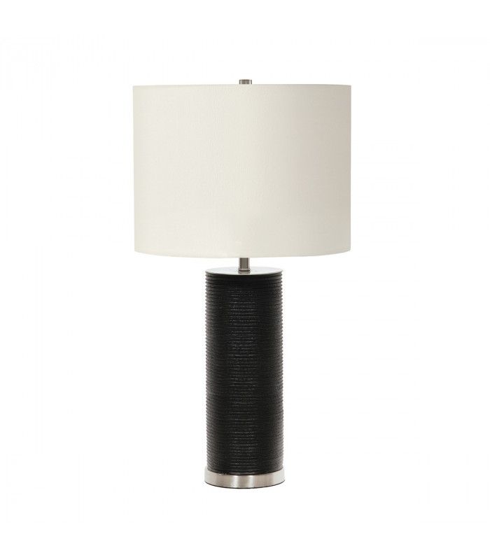 Ripple Table Lamp with Round Shade Black with White Shade-1