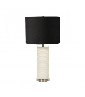 Ripple Table Lamp with Round Shade White with Black Shade-1