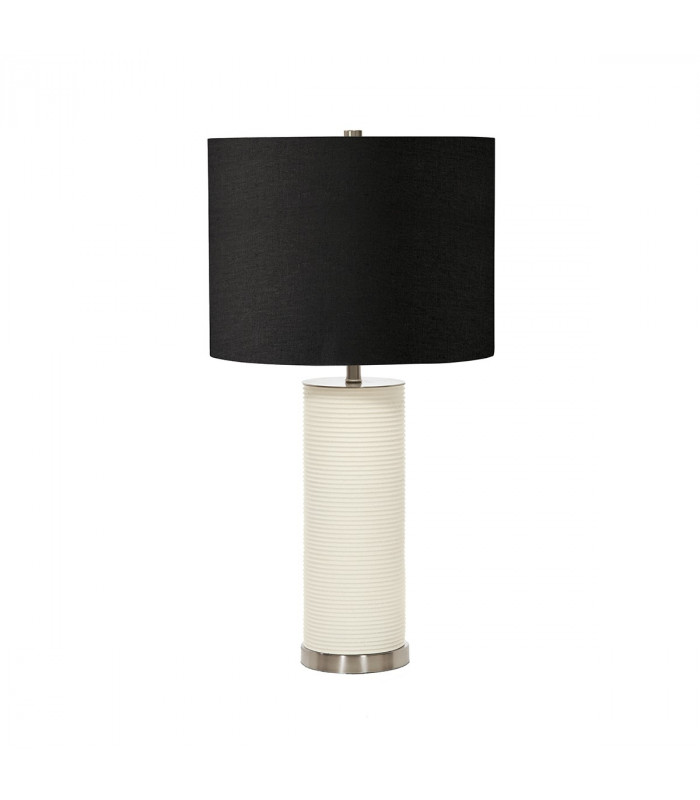 Ripple Table Lamp with Round Shade White with Black Shade-1