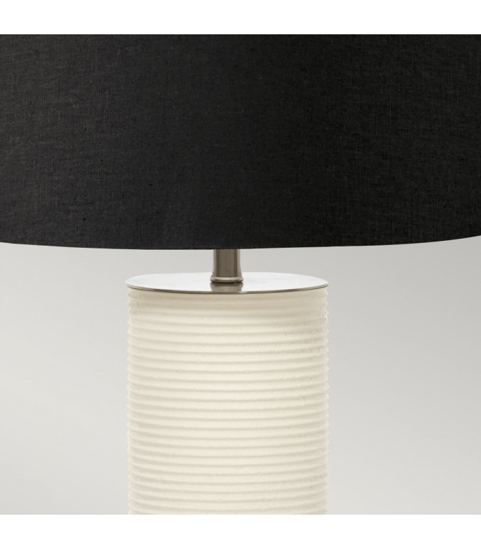 Ripple Table Lamp with Round Shade White with Black Shade-3