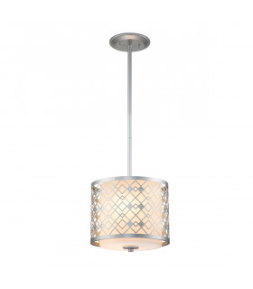 Ziggy Cylindrical Pendant Ceiling Light Lacquered Silver-1