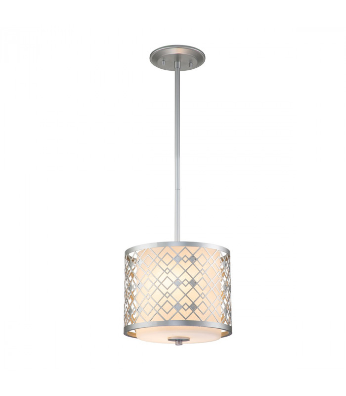 Ziggy Cylindrical Pendant Ceiling Light Lacquered Silver-1