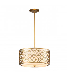 Ziggy 2 Light Cylindrical Pendant Ceiling Light Lacquered Gold-1
