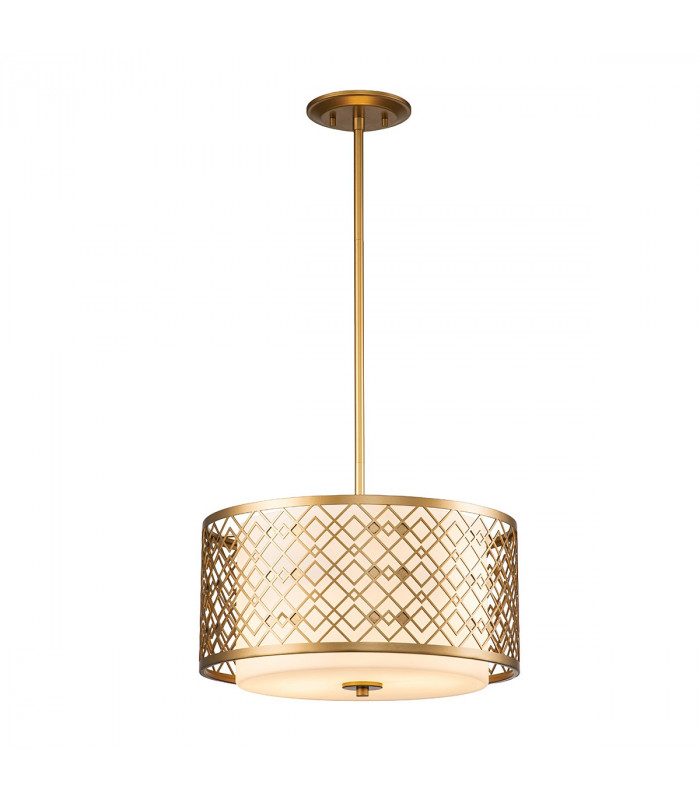 Ziggy 2 Light Cylindrical Pendant Ceiling Light Lacquered Gold-1