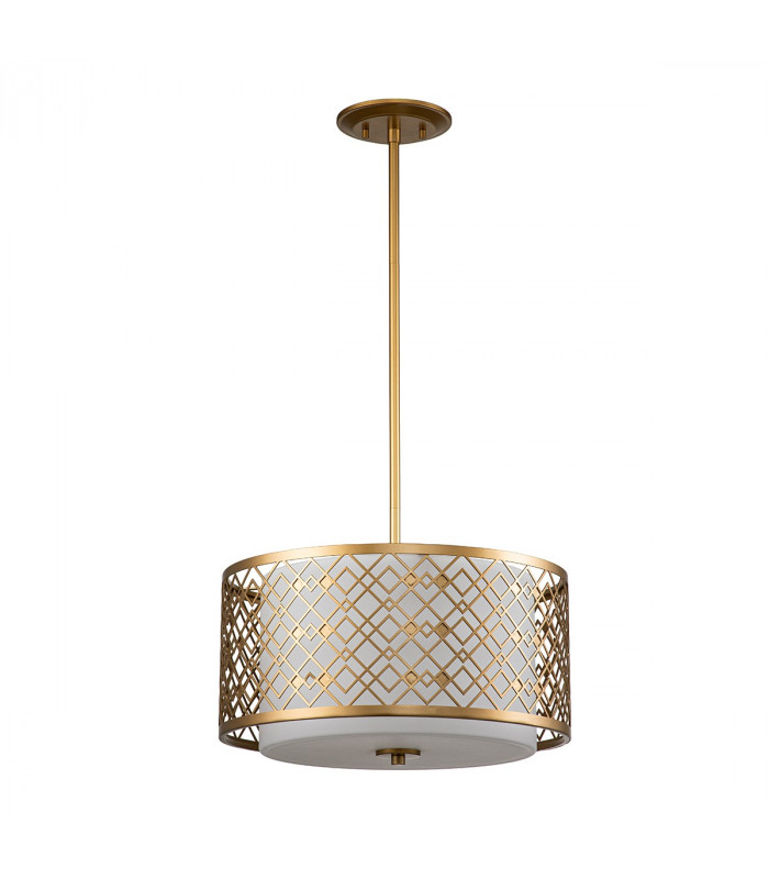 Ziggy 2 Light Cylindrical Pendant Ceiling Light Lacquered Gold-8