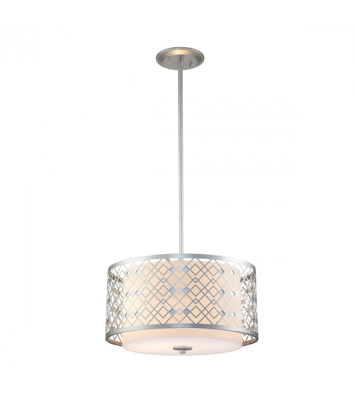 Ziggy 2 Light Cylindrical Pendant Ceiling Light Lacquered Silver-1