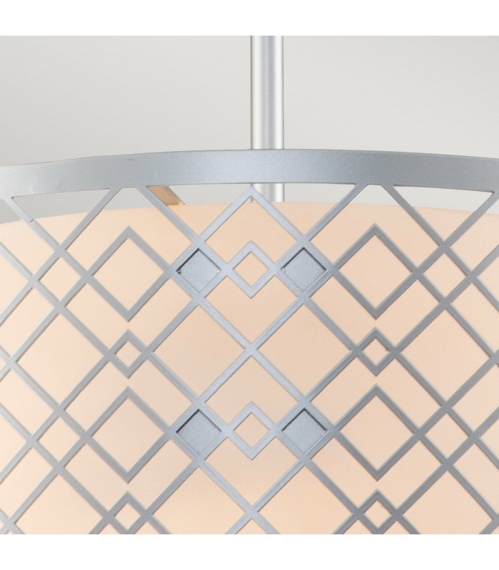 Ziggy 2 Light Cylindrical Pendant Ceiling Light Lacquered Silver-3