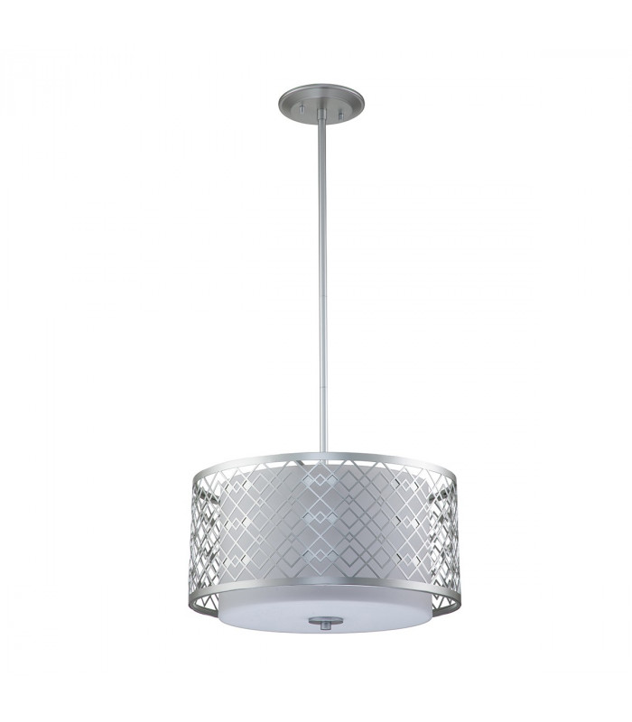 Ziggy 2 Light Cylindrical Pendant Ceiling Light Lacquered Silver-7