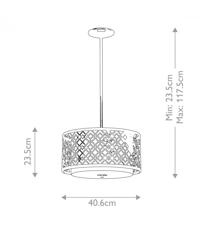 Ziggy 2 Light Cylindrical Pendant Ceiling Light Lacquered Silver-9
