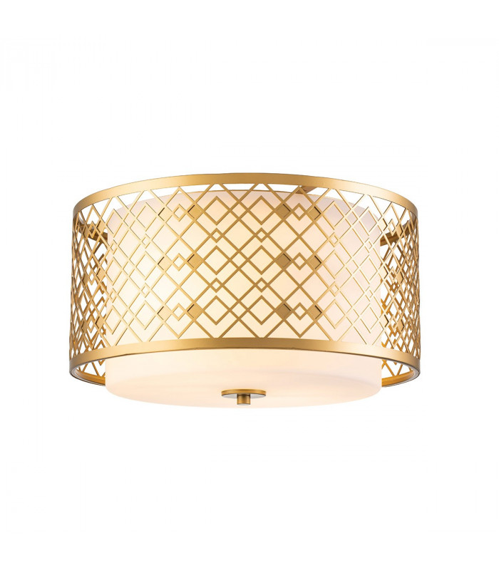 Ziggy 2 Light Cylindrical Pendant Ceiling Light Lacquered Gold-1