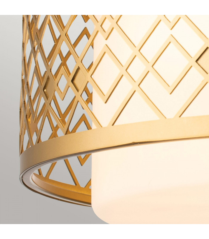 Ziggy 2 Light Cylindrical Pendant Ceiling Light Lacquered Gold-3