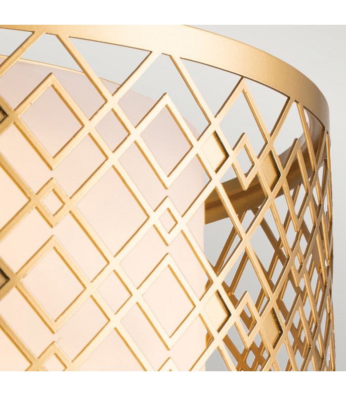 Ziggy 2 Light Cylindrical Pendant Ceiling Light Lacquered Gold-4