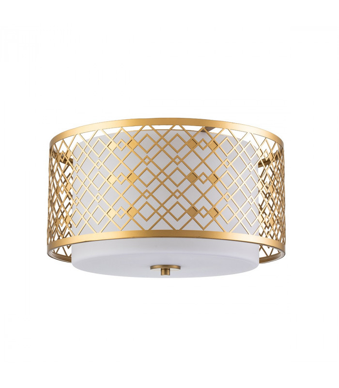 Ziggy 2 Light Cylindrical Pendant Ceiling Light Lacquered Gold-6