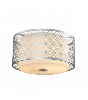 Ziggy 2 Light Cylindrical Pendant Ceiling Light Lacquered Silver-1