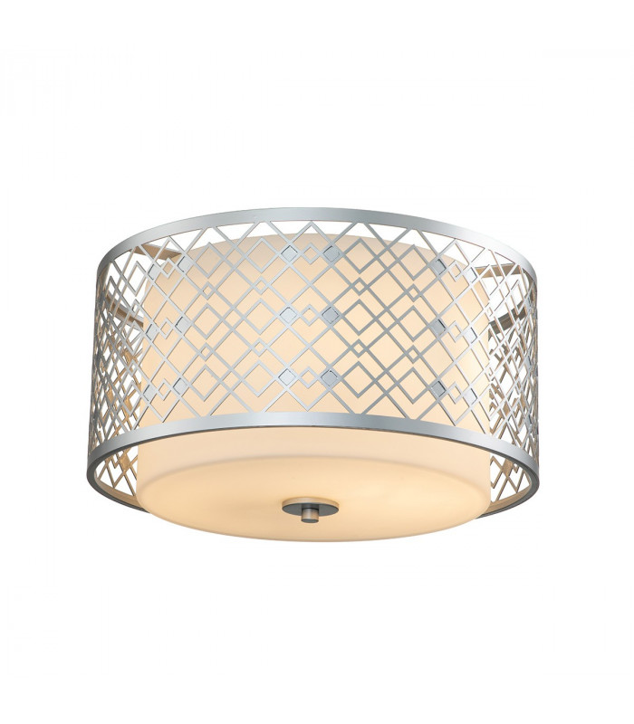 Ziggy 2 Light Cylindrical Pendant Ceiling Light Lacquered Silver-1