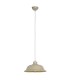 1 Light Dome Ceiling Pendant Country Cream Paint, Cream Braided Flex, E27 - 1
