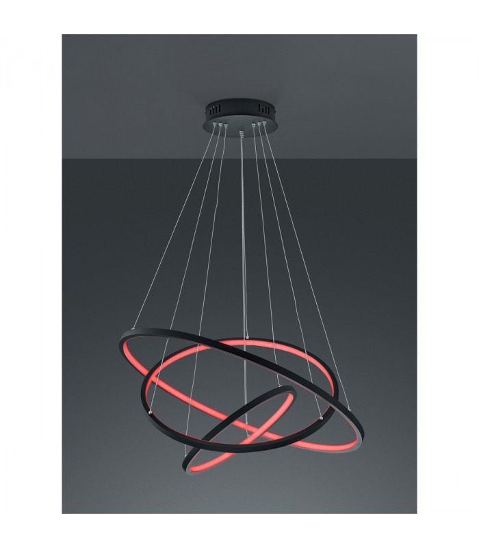Aaron Modern RGBW LED 78W LED Pendant Ceiling Light Anthracite 3000-6000K Remote control-4