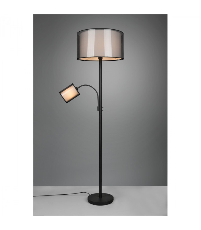 Burton Modern Floor Lamp with Shade Black Matt-2