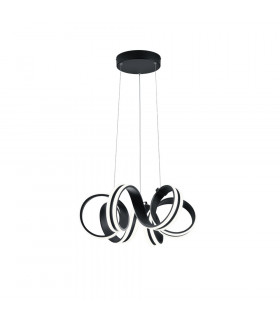Carrera Modern 38W LED Pendant Ceiling Light Black Matt 3000K-1