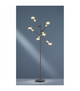 Cross Modern 6 Light Multi Arm Floor Lamp Black Matt with Footswitch Wiz Connected-2