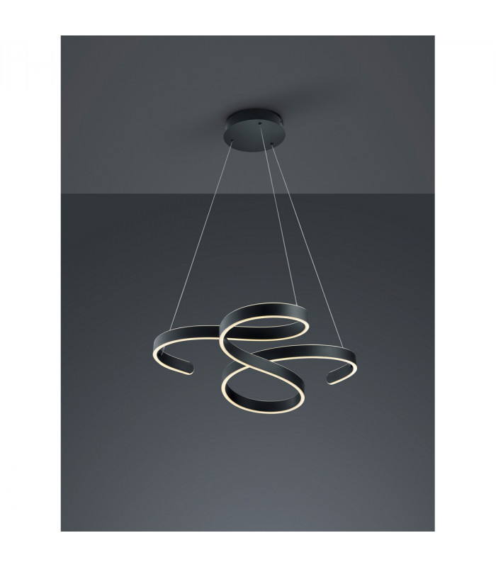 Francis Modern 48W LED Pendant Ceiling Light Anthracite 3000K-2