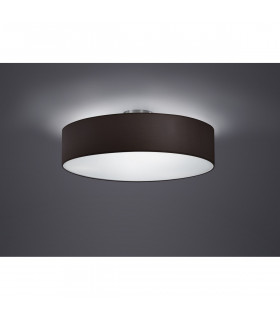 Hotel Modern 3 Light 50cm Cylindrical Ceiling Light Nickel Matt Black Shade-2