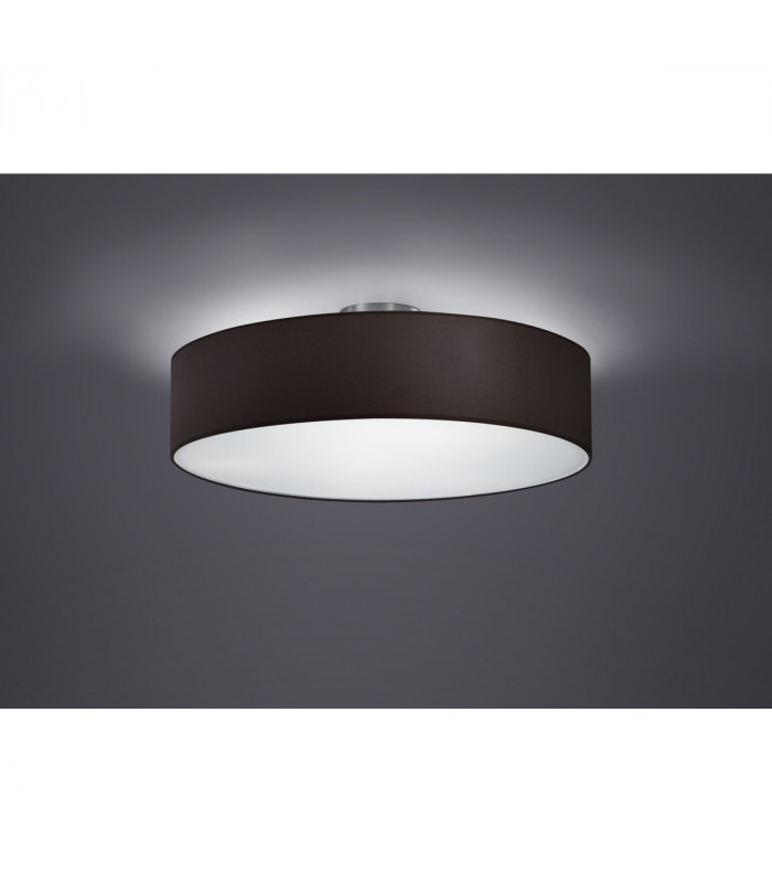 Hotel Modern 3 Light 50cm Cylindrical Ceiling Light Nickel Matt Black Shade-2