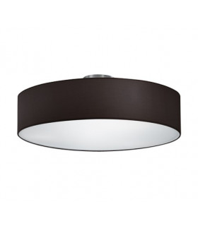 Hotel Modern 3 Light 50cm Cylindrical Ceiling Light Nickel Matt Black Shade-1