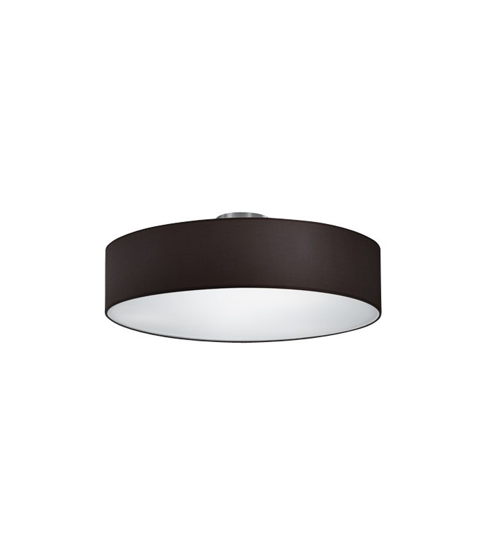 Hotel Modern 3 Light 50cm Cylindrical Ceiling Light Nickel Matt Black Shade-1