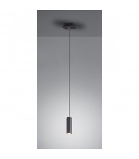 Marley Modern Slim Pendant Ceiling Light Black Matt-2