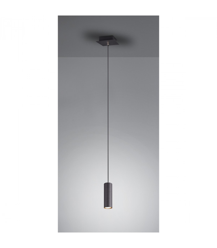 Marley Modern Slim Pendant Ceiling Light Black Matt-2
