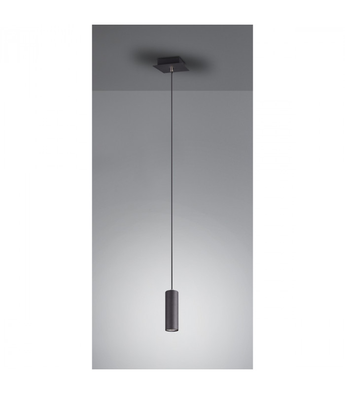 Marley Modern Slim Pendant Ceiling Light Black Matt-3