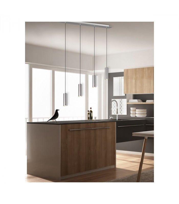 Marley Modern 4 Light Bar Pendant Ceiling Light Nickel Matt-6
