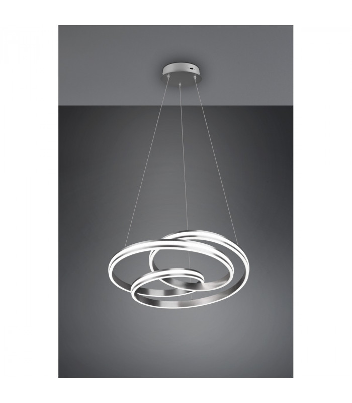 Nuria Modern 60W LED Pendant Ceiling Light Nickel Matt 2300-3000-4000K-5