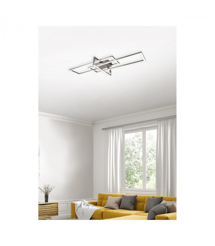 Salinas Modern 34W LED Semi Flush Light Nickel Matt 3000K-6