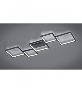 Sorrento Modern 34W LED Semi Flush Light Black Matt 3000K-2