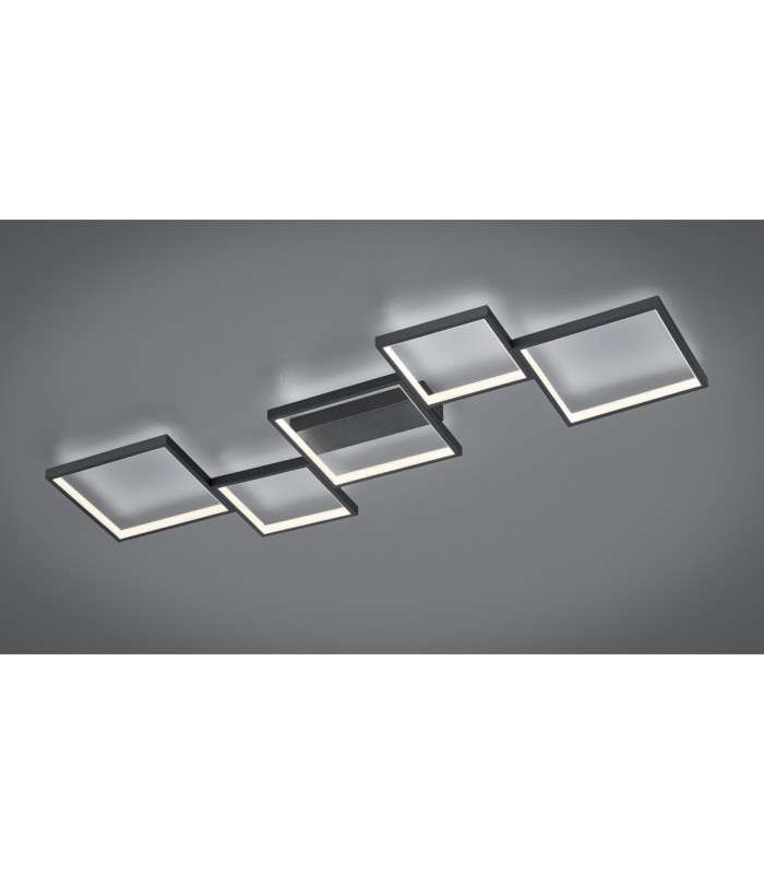 Sorrento Modern 34W LED Semi Flush Light Black Matt 3000K-2